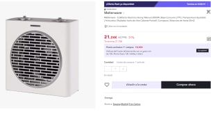 Calefactor Electrico Mellerware Homy! Manual 2000W por 14.87€