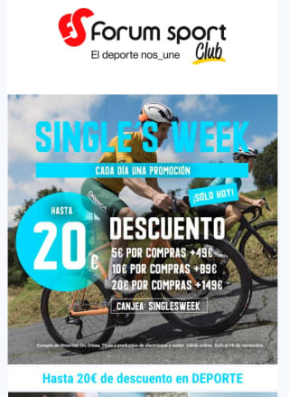 Hasta 20€ dto en Fórum Sport