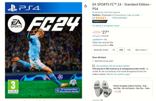 EA Sports FC 24, PS4 & PS5 voor €27,99 bij Amazon
