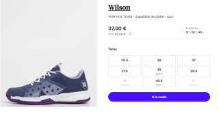 Zapatillas de Padel de Mujer Wilson HURAKN TEAM por 37€