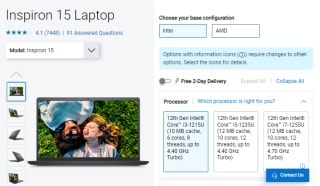 Score Dell Inspiron 15 laptop from Dell as low as £429