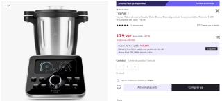 Taurus Robot de cocina Foodie. Potencia 1.500 W por 171,99€ (cuenta nueva 167,99€)