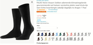 FALKE Herensokken Airport Zwart voor €10,68 bij Amazon