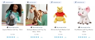 1+1 gratis op knuffels in de Disney Store