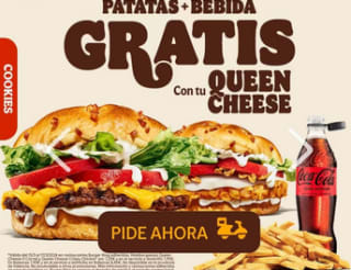 Patatas + Bebida Gratis pidiendo tu Queen Cheese de Burger King