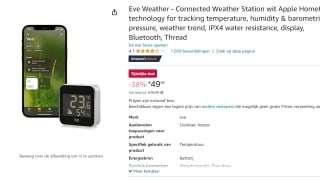 Eve weerstation voor €49,95 bij Amazon