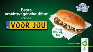 Op 8 december voor alle vrachtwagenchauffeurs van Nederland een gratis broodje gehaktbal via BP