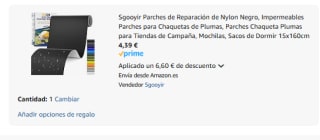 Parches de Reparación de Nylon Negro impermeables 15x160cm por 4,39€