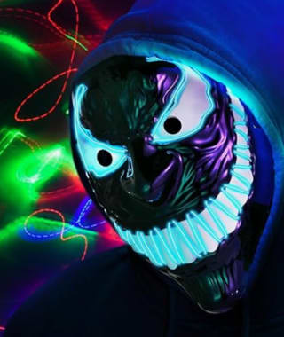 Máscara aterradora de Halloween LED por 3.99€