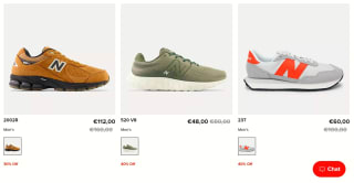 Tot 40% korting op sneakers + 25% extra korting dmv code bij New Balance