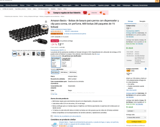 40 rollos de 15 bolsas Amazon Basics Bolsas de basura por 12,16€