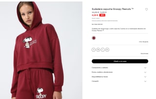Sudadera con capucha para Mujer Snoopy Peanuts ™ por 4.99€