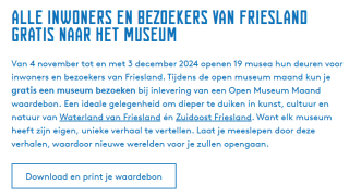 Gratis toegang tot een museum in Friesland