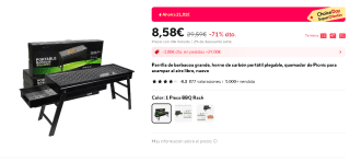 Parrilla barbacoa portátil plegable por 8,58€