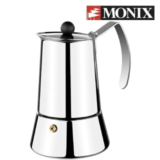 Cafetera Italiana de Acero Inoxidable Monix Eterna 4 tazas por 12,94€