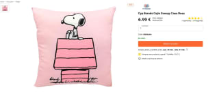 Cojín SNOOPY (35x11x35 cm) rosa por 6,99€