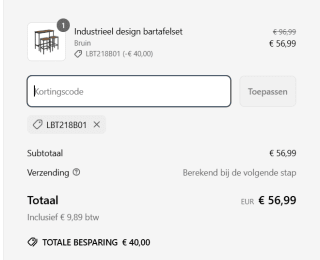 VASAGLE Eettafelset, Bartafel en krukken voor €56,99 dmv code bij Sonmics