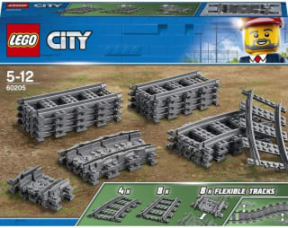2-Pack LEGO City Rechte en Gebogen Rails - 60205 voor €23,98 bij Amazon