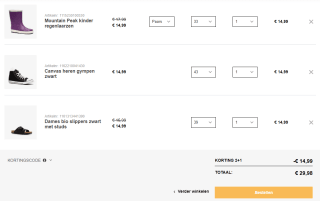 2+1 gratis op bijna alles bij Scapino