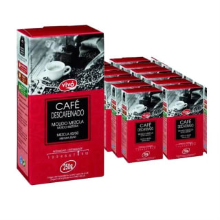PACK 12 paquetes de Café descafeinado molido mezcla 50/50 VIVO 250 g por 31,46€