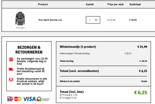 75% korting op geruite jas bij Kruidvat