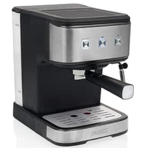Princess 249413 Máquina de café para Espresso, Compatible con cápsulas Nespresso y café molido, 1 o 2 tazas, 20 bares de presión, Depósito extraíble de 1.5L, con espumador de leche, 850 W por 52.99€