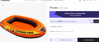 Barca hinchable infantil Explorer Pro 50 Intex por 9.16€
