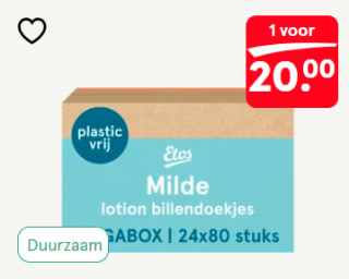 Etos Baby Lotion Billendoekjes Mild of Sensitive Plasticvrij Megabox 24x80 stuks voor €20