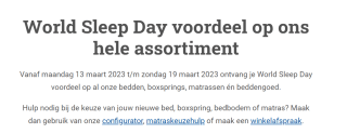 10% korting bij Auping tijdens World Sleep Day