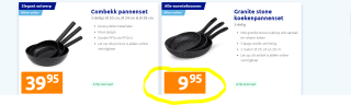 PRIJSFOUT! Pannen nu voor €9,95 bij Action