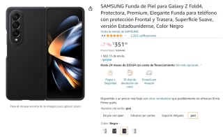 Funda de Piel para Galaxy Z Fold4 por $352 en Amazon