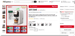 Machine à café à capsules multiples Hiinvasive W à 107,56€