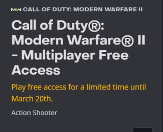 Call of Duty: Modern Warfare II Free Weekend en 35% korting op de game