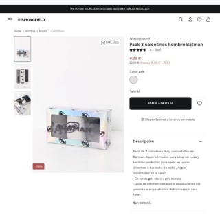 Pack 3 calcetines hombre Batman por 4,99€.