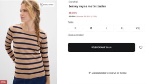 Jersey rayas metalizadas para Mujer Cortefiel por 11.99€