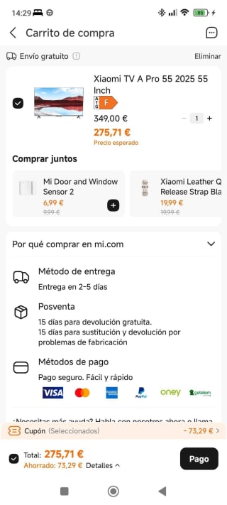 Xiaomi TV A PRO 55 2025 por solo 275,71€