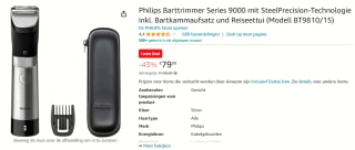 Philips Baardtrimmer Series 9000 voor €79,99 bij Amazon