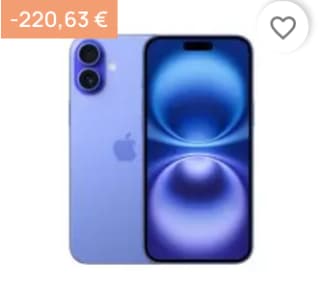 Iphone 16 Plus 128GB varios colores desde 884,44€