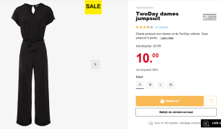 Twoday Dames Jumpsuit zwart voor €10 bij Scapino