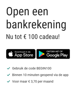 Tot € 100 cadeau bij het openen van een bankrekening bij ABN AMRO