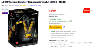 LEGO 42146 Technic Liebherr Rupsbandkraan voor €434,39 bij Bol.com