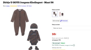 Dirkje U-BOYS Kledingset voor €10 bij Bol