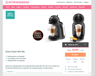 Koffiecupmachine Dolce Gusto Mini Me Auto Black/Grey KP120810 voor €56,90