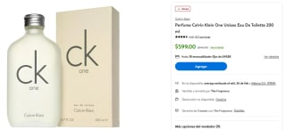 Perfume Calvin Klein One 200ml $599 | Descuento Walmart