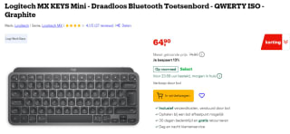 Logitech toetsenbord MX Keys Mini (Grijs) voor €64,90 bij Bol