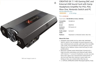 Sound BlasterX G6 7.1 HD Gaming DAC & External USB Sound Card with Xamp Headphone Amplifier for £133.52 at Amazon