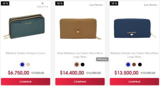 Hasta 10% de descuento en billeteras y tarjeteros de mujer por Cecchini