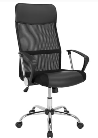 Ergonomische Bureaustoel Zwart Kunstleer voor €59,95 bij Deubaxxl