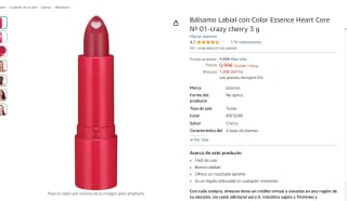 Bálsamo Labial con Color Crazy cherry 3 gr por 0.89€