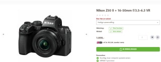 Nikon Z50 II Body + Z 16-50mm + 50-250mm DX voor €1.059 bij Fotoverweij